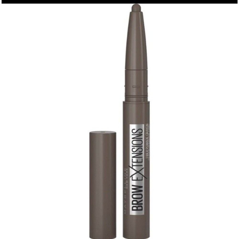 Maybelline Brow Extensions Fiber Pomade Crayon Eyebrow Makeup, Deep Brown